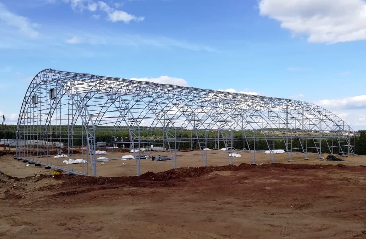 МОНТАЖ МЕТАЛЛОКАРКАСА СПОРТИВНОГО МАНЕЖА