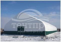 Закончен монтаж каркасно-тентового телятника
